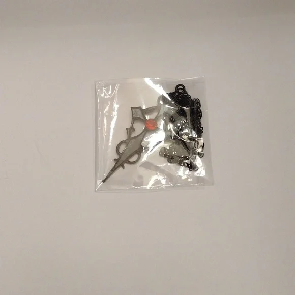 2XHP!! NWT Goth Black Witch's Cross with Red Stone Necklace!! - Picture 6 of 6